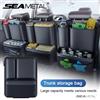 SEAMETAL Organizzatore per bagagliaio per auto Borsa portaoggetti per sedile posteriore appesa Chiusura con gancio e anello Tasca portaoggetti in similpelle per SUV/MPV/camion