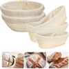 LMETJMA Cestino per la lievitazione del pane Rotondo Ovale Lungo Banneton Rattan Pasta per il pane Proofing Cestino in rattan con rivestimento in lino