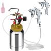 SucceBuy 2L/0,5 Gal Vernice Spray Pentola a pressione Serbatoio leggero Pentola a pressione per vernice ad aria Ugello da 1,8 mm Pistola per verniciatura a spruzzo Tubi da 3 m