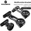 ROCKBROS Staffa per bici Supporto per lampada per luce anteriore Supporto per estensione in lega di alluminio per staffa per computer da bicicletta Wahoo Bryton Garmin