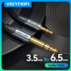 Vention Adattatore cavo Aux jack da 6,5 a 3,5 per altoparlante Amplificatore per chitarra Cavo audio TRS Jack da 3,5 mm a 6,5 mm Cavo audio ausiliario