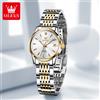OLEVS 6635 orologio da donna di marca di lusso orologio da polso meccanico automatico orologio da polso impermeabile in acciaio inossidabile per donna cronografo data