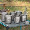Tiartisan Outdoor Titanium Leggero portatile Tazza da tè e caffè Manico pieghevole Tazza da acqua da campeggio per escursioni in viaggio