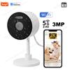tuya（安全防护） Telecamera di Sicurezza HD 3MP Tuya Smart per Interni/Esterni, Telecamera per Bambini/Anziani/Animali Domestici con App per Smartphone, Visione Notturna a Colori e Audio Bidirezionale