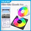 TEUCER ARGB Ventola per CPU 120mm Design ultrasottile a basso rumore 5V 3PIN Sincronizzazione dell'illuminazione della scheda madre PWM 800-2400 giri/min Ventola di raffreddamento