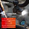 TOWILD 500LM Luce per Bicicletta, Mini Luci per Bici da Pendolarismo, Lampada Frontale LED per Ciclismo, IPX6, Faro Compatto in Alluminio, Torcia per MTB e Bici da Strada