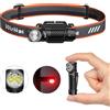 Wurkkos HD12 Mini lampada frontale 850 lumen Torcia ricaricabile 14500/AA IP68 Torcia magnetica con luci bianche e rosse per la pesca