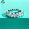 ANU JEWEL AnuJewel 0.5ct Taglio Ovale Moissanite Fedi Nuziali 925 Sterling Silver Lab Creato Diamanti Mezza Eterna Anelli Commercio All'ingrosso di Gioielli