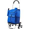 SucceBuy Carrello della spesa pieghevole da 36 litri Carrello da arrampicata su scale con ruote e borsa in tessuto Oxford Carrello a mano per riporre la lavanderia della spesa