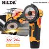 HILDA 12V Mini Smerigliatrice angolare elettrica senza spazzole da 3 pollici Micro lucidatrice agli ioni di litio Macchina da taglio e rettifica diamantata Regalo da uomo