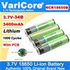 VariCore Nuova Batteria Ricaricabile al Litio Originale NCR18650B 3.7v 3400mAh 18650 con Protezione PCB