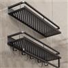 YUNJIEYA Mensola da bagno in alluminio da 50 cm/60 cm, scaffale per shampoo, trucco, portaoggetti, organizer da cucina, accesso a rack a parete