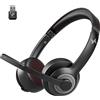 BINNUNE JIAMQISHI EH02U Auricolare Bluetooth senza fili ANC MIC per lavoro Cuffie per computer Dongle USB Microfono muto per MacBook Auricolare Telefono