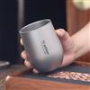Tiartisan Tazza da birra in titanio puro da 255 ml/400 ml, bicchieri da campeggio all'aperto Tazza da tè da caffè portatile leggera a doppio strato