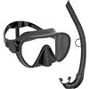 JoyMaySun Maschera subacquea senza cornice Set da snorkeling bagnato Basso volume interno Occhiali da sub per allenamento per nuoto in silicone morbido puro regolabile