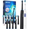 Hailicare Spazzolino elettrico rotante ricaricabile detergente per denti per adulti setole morbide testine rotanti rotonde spazzolino timer intelligente