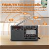 XHDATA D-368/ D-328 Radio stereo portatile FM AM SW con lettore MP3, Bluetooth, scheda TF, USB, batteria ricaricabile, ideale come regalo per anziani