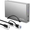 RSHTECH Custodia per disco rigido aggiornata RSHTECH Custodia dock per disco rigido esterno da USB C a SATA in alluminio per HDD e SSD da 3,5" fino a 22 TB UASP