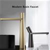 WJNMONE Rubinetto per lavabo moderno Miscelatore per bagno in ottone spazzolato oro Rubinetto per lavabo grigio Maniglia singola Rubinetto per lavabo monoforo Rubinetto per acqua