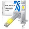 ASLENT 2 pezzi 3000K giallo dorato H1 fari a LED 12000LM 30W 3570 CSP abbagliante Turbo Auto Light 1: 1 Fanless Mini 12V Plug and Play