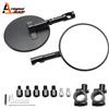 Areyourshop Specchietto manubrio Specchi SUPERBIKE Nero - Rotondo per Supermoto Enduro