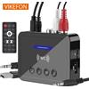 VIKEFON Bluetooth 5.0 Ricevitore Trasmettitore FM Stereo AUX Jack da 3,5 mm RCA Adattatore audio wireless ottico Telecomando per TV Kit auto