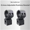 Vector Optics Ottica vettoriale Anello di montaggio a coda di rondine Picatinny regolabile da 25,4 mm per forniture da caccia Accessori Cannocchiale tattico