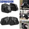 SOYAVISION Una coppia di borse laterali per moto Borsa da viaggio laterale in pelle PU nera Borsa da sella per attrezzi Borsa da sella impermeabile per Suzuki/Yamaha/Honda