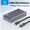 Hagibis Custodia SSD Hagibis 40Gbps USB4 M.2 NVMe con display a LED Cavo USB4 per custodia SSD Thunderbolt 4/3 USB 3.2/3.1/3.0 B+M M-Key