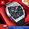 OLEVS 2942 Orologio cronografo al quarzo di lusso per uomo 44mm quadrante grande fasi lunari orologio a mano data impermeabile orologi di moda originali