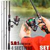 Sougayilang Spinning Fishing Set 1.8-2.1m 4 sezioni Canna da pesca in fibra di carbonio e 2000-4000 5.0:1 Mulinello da pesca Travel Combo Pesca