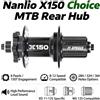 NANLIO Mozzo Posteriore Nanlio X150 MTB 150 Perni 6 Cricchetti in Lega di Alluminio con Cuscinetti Sigillati HG MS XD 8-12 Velocità 28/32/36 Fori per Ciclismo