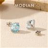 MODIAN scintillante argento sterling 925 delicato taglio rosa simulato acquamarina orecchini alla moda per le donne gioielli da sposa