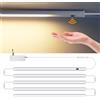 MALITAI Kit di illuminazione a LED con sensore sotto l'armadio da cucina, barra luminosa a LED collegabile, interruttore dimmerabile, ripiano da banco, banco da lavoro