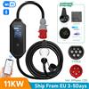 AFEEV Tipo 2 Caricatore EV portatile 11KW 16A 3 fasi Wallbox IEC62196-2 EVSE Cavo di ricarica veloce Spina CEE WIFI APP Controllo Bluetooth