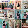 GATYZTORY Dipingere con i numeri con cornice 40x50 cm Kit Gatto Tigre Animali Immagine con numeri per decorazioni domestiche Dipinto a mano Fai da te Gif