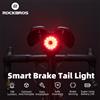 ROCKBROS Luce per bici 100LM 500mAH Luce posteriore freno intelligente USB ricaricabile MTB Sicurezza stradale Avvertimento notturno Fanale posteriore per bicicletta