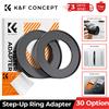 K&F CONCEPT Anello Adattatore Step-Up in Alluminio Aeronautico, Confezione da 2, con Panno per la Pulizia, per Filtri ND CPL UV