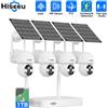 Hiseeu Kit Sistema di Sicurezza Hiseeu con Telecamera IP Solare WiFi PTZ 4MP, Visione Notturna, Rilevamento Umano, Audio Bidirezionale P2P, Set Telecamere CCTV con NVR a 10 Canali