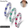 Serenity Day Serenity 3mm D Colore Moissanite Anelli Donna Regalo di anniversario S925 Anelli in argento sterling Zaffiro Rubino Smeraldo Fasce Gioielleria raffinata