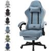 GTPLAYER Sedia Gaming Ergonomica con Poggiapiedi, Poltrona Gamer in Tessuto con Braccioli Collegati e Cuscino a Molla
