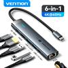 Vention USB C HUB Tipo C a HDMI 4K60Hz RJ45 PD 100W Adattatore per MacBook iPad Pro Air M2 M1 Sumsang Accessori per PC USB 3.0 HUB