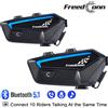 Freedconn FX Interfono per moto Auricolare per casco Bluetooth 10 ciclisti Coppia Altoparlante interfono per moto di altre marche Comunicatore