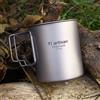 Tiartisan 350ml 750ml Tazza in titanio Stoviglie da trekking Manico pieghevole Tazze da caffè con coperchi Tazze leggere smerigliate