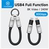 Hagibis Cavo USB4 Portachiavi portatile Cavo corto da C a C Cordino Cavo tipo C 240W 80Gbps per Thunderbolt 4/5 iPhone 17 Pro SSD