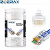 ZoeRax 200/100/50PCS RJ45 Cat6 CAT5E Passare tramite UTP RJ45 Spina modulare Placcato in oro 8P8C Connettore di rete-1.1mm Foro