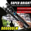 KDULIT 900000 Torcia zoom potente a LED LM con display digitale Torce ricaricabili portatili di tipo C per escursioni in campeggio