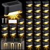 ctzsoop Confezione da 4-32 LED Lampada da gradino solare Percorso Scala Luci da giardino per esterni Decorazione leggera per balcone impermeabile per luce per recinzione per scale da patio