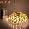 WELPUR Striscia LED 16.4FT 3AA Alimentazione a batteria Striscia flessibile a LED Decorazione domestica fai da te per TV Sfondo Camera da letto Cucina Illuminazione