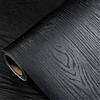 ctzsoop Carta Decorativa in PVC da 45cm, Effetto Legno Nero, Adesiva e Impermeabile, per Mobili, Cucina, Tavoli, Porte e Pareti